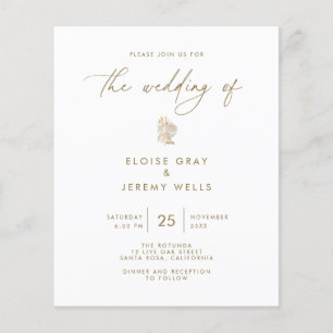 Prospectus 11,4 Cm X 14,2 Cm Faire-part de mariage budgétaire   Flyer Bella
