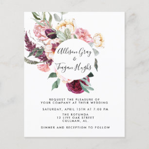 Prospectus 11,4 Cm X 14,2 Cm Faire-part de mariage budgétaire   Laural Flyer