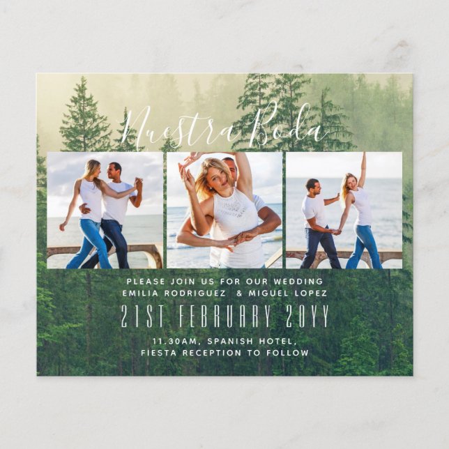 Prospectus 11,4 Cm X 14,2 Cm Faire-Part de Mariage Collage de Photos de Notre M (Devant)