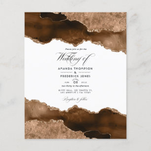 Prospectus 11,4 Cm X 14,2 Cm Faire-part de mariage d'aquarelle Desert Gold Agat