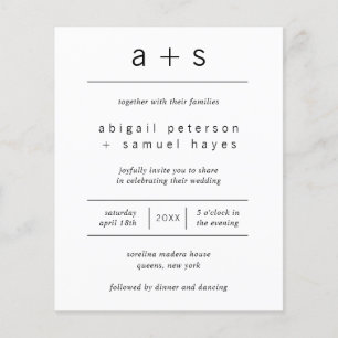 Prospectus 11,4 Cm X 14,2 Cm Faire-part de mariage de budget photo minime