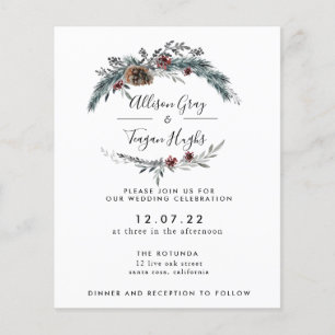 Prospectus 11,4 Cm X 14,2 Cm Faire-part de mariage de couronne de fleurs   Flye
