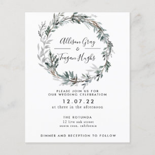 Prospectus 11,4 Cm X 14,2 Cm Faire-part de mariage de couronne gelée   Flyer bu
