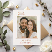 Faire-part de mariage en terre cuite ivoire avec p