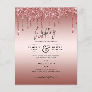 Prospectus 11,4 Cm X 14,2 Cm Faire-Part de Mariage Moderne avec Reflets de Pail