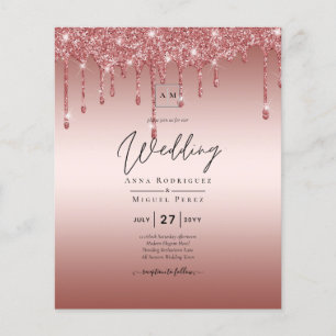 Prospectus 11,4 Cm X 14,2 Cm Faire-Part de Mariage Moderne avec Reflets de Pail