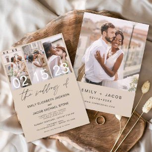 Prospectus 11,4 Cm X 14,2 Cm Faire-part de mariage photo Budget Terracotta