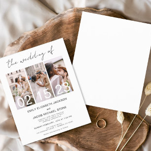 Prospectus 11,4 Cm X 14,2 Cm Faire-part de mariage photo noir et blanc Budget