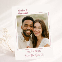 Faire part de mariage photo or rose Save the Date