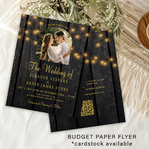 Prospectus 11,4 Cm X 14,2 Cm Faire-part de mariage photo QR rustique campagne b