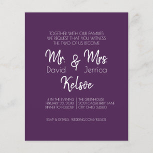 Prospectus 11,4 Cm X 14,2 Cm Faire-part de mariage pour futurs M. et Mme