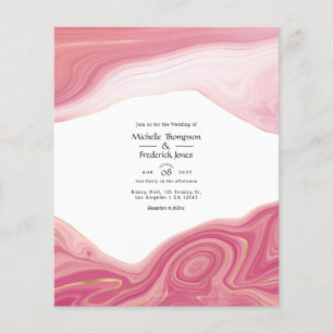 Prospectus 11,4 Cm X 14,2 Cm Faire-part de mariage Rose Quartz et Blush Strata