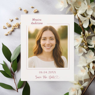Prospectus 11,4 Cm X 14,2 Cm Faire part de naissance or rose Save the Date