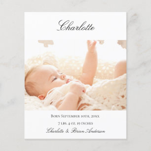 Prospectus 11,4 Cm X 14,2 Cm Faire-part de naissance photo bébé nouveau-né anno