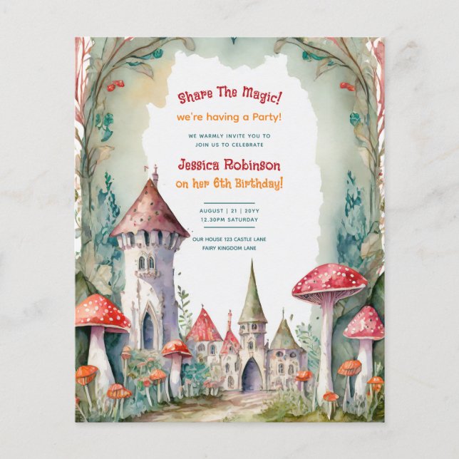 Prospectus 11,4 Cm X 14,2 Cm Fairytale Castle Mariage Fairycore Princess Magie (Devant)