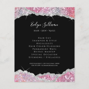 Prospectus 11,4 Cm X 14,2 Cm Faux glitter pink sequin flyer