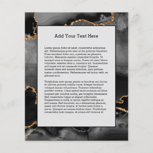 Prospectus 11,4 Cm X 14,2 Cm Faux Gris Marbré Agate Parties scintillant dorée P