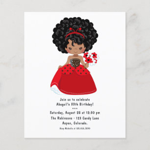 Prospectus 11,4 Cm X 14,2 Cm Fête d'anniversaire Conte de Fée Ladybug Princesse