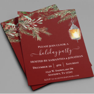 Prospectus 11,4 Cm X 14,2 Cm Fête de Fêtes de Noël Hiver Pin Tomber Affiche