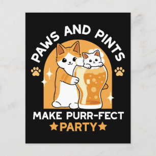 Prospectus 11,4 Cm X 14,2 Cm Fête de la bière colorée fête du chat - Pâtes et p
