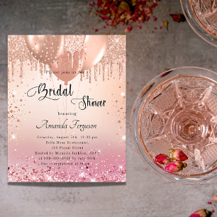 Prospectus 11,4 Cm X 14,2 Cm Fête des mariées rose rose rose or budget invitati