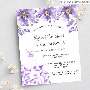 Prospectus 11,4 Cm X 14,2 Cm Fête des mariées violet blanc robe budget floral