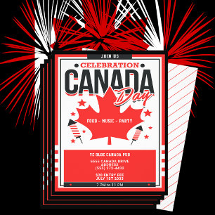 Prospectus 11,4 Cm X 14,2 Cm Fête du Canada 1er juillet Invitation du parti