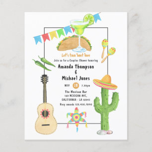 Prospectus 11,4 Cm X 14,2 Cm Fête Mexicaine Taco sur l'Amour Couple Douche