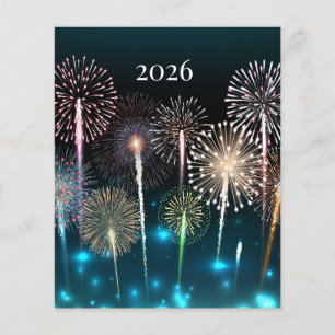 Prospectus 11,4 Cm X 14,2 Cm Feu d'artifice 2026, Bonne année