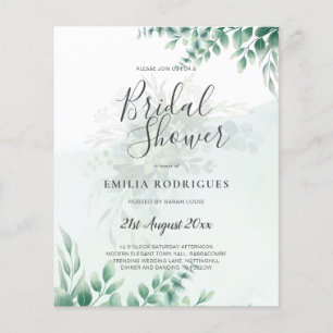 Prospectus 11,4 Cm X 14,2 Cm Feuillage doré Eucalyptus INVITATIONS BABY SHOWER