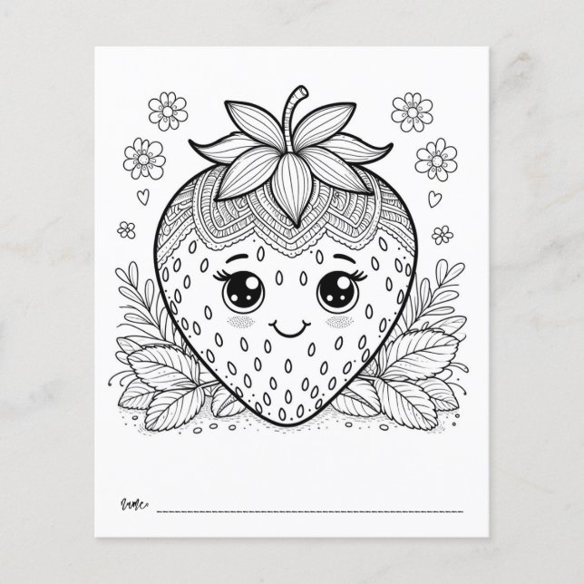 Prospectus 11,4 Cm X 14,2 Cm Fiche de coloriage de Berry Baby shower pour enfan (Devant)