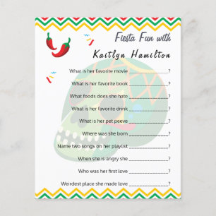 Prospectus 11,4 Cm X 14,2 Cm Fiesta Fun Baby shower Question Jeu Humour Flyer