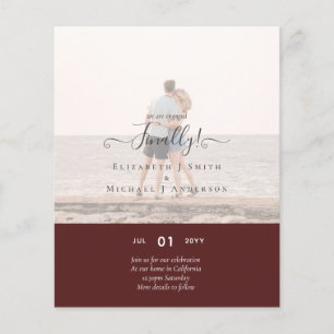 Prospectus 11,4 Cm X 14,2 Cm Finally We are Engaged! Wedding Announcement PHOTO