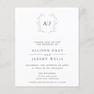 Prospectus 11,4 Cm X 14,2 Cm Flore Faire-part de mariage