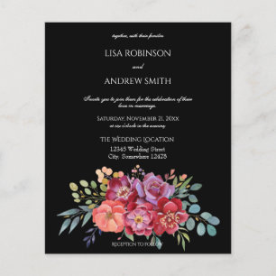 Prospectus 11,4 Cm X 14,2 Cm Flore rose rose budget Flore Noir V2 Mariage Circu