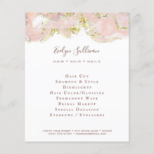 Prospectus 11,4 Cm X 14,2 Cm Flyer à motif marbré rose