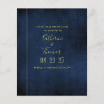 Flyer budgétaire Navy & Gold Regal Save The Date