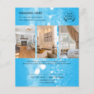 Prospectus 11,4 Cm X 14,2 Cm Flyer commercial minimaliste Logo et photo