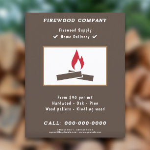 Prospectus 11,4 Cm X 14,2 Cm Flyer d'alimentation en bois de chauffage