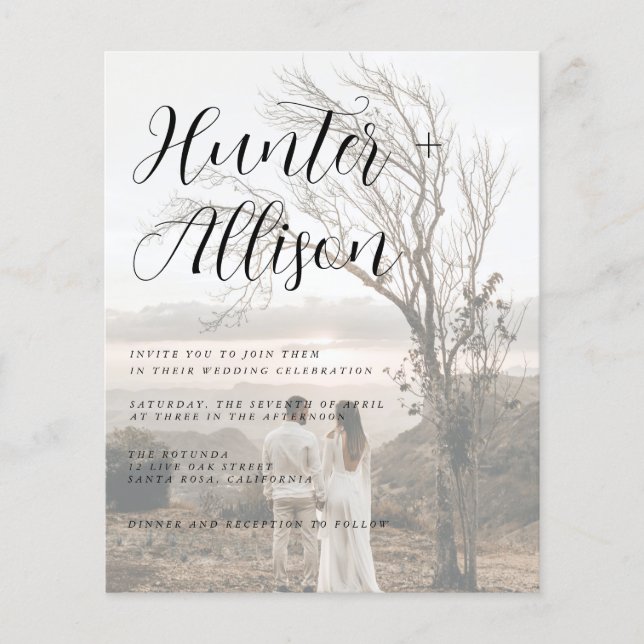 Prospectus 11,4 Cm X 14,2 Cm Flyer de Faire-part de mariage photo budgétaire (Devant)