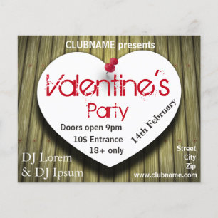Prospectus 11,4 Cm X 14,2 Cm Flyer de la fête de la Saint-Valentin Paper Heart