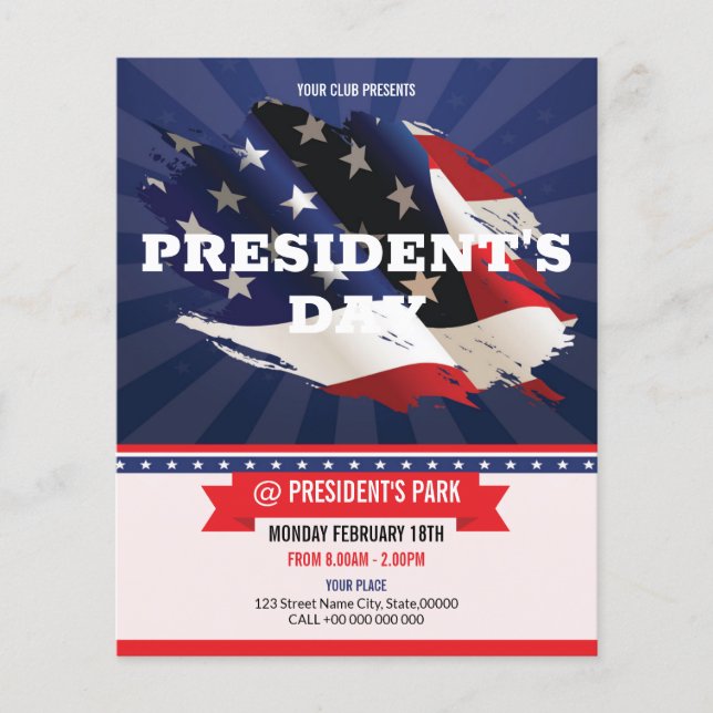 Prospectus 11,4 Cm X 14,2 Cm Flyer de la journée des présidents (Devant)