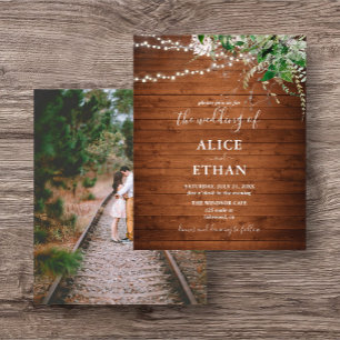 Prospectus 11,4 Cm X 14,2 Cm Flyer de mariage bohème rustique et économique ave