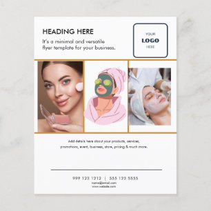 Prospectus 11,4 Cm X 14,2 Cm Flyer de marketing commercial minimaliste avec log