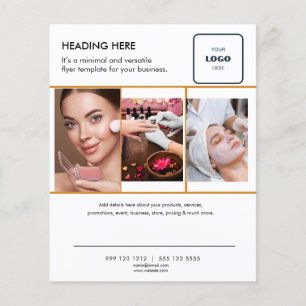 Prospectus 11,4 Cm X 14,2 Cm Flyer de marketing commercial minimaliste avec log