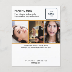 Prospectus 11,4 Cm X 14,2 Cm Flyer de marketing commercial minimaliste avec log