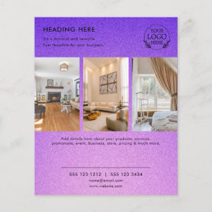 Prospectus 11,4 Cm X 14,2 Cm Flyer de marketing commercial minimaliste Logo e