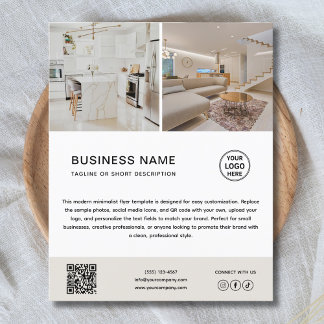 Prospectus 11,4 Cm X 14,2 Cm Flyer de photo pour entreprise avec logo personnal