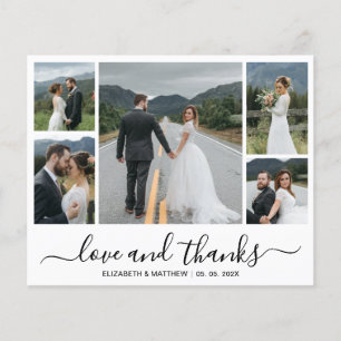 Prospectus 11,4 Cm X 14,2 Cm Flyer de remerciement de mariage chic et collage p