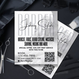 Prospectus 11,4 Cm X 14,2 Cm Flyer de salon de coiffure de style urbain moderne